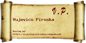 Vujevics Piroska névjegykártya